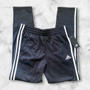 NWT Adidas Kids Gray Track Pants fitness athletic sports tricot L 14/16